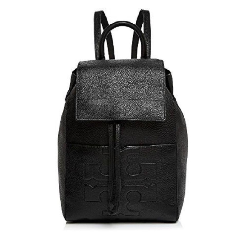 Tory Burch Bombe T Leather Backpack - Black